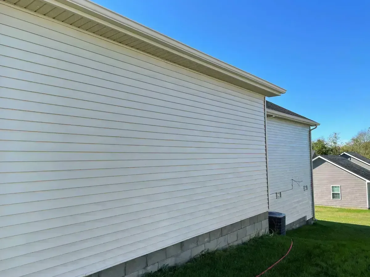 A two-story house in Georgetown, Kentucky, soft washed by Inman Prowash, after